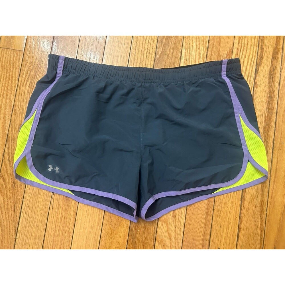 Under Armour Women's Athletic Shorts Gray Purple Size Medium Run Gym Workout